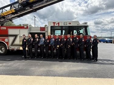 Fire department crew members